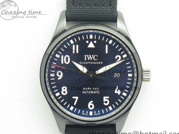 MIROTIME 0409 HighQuality Mark XVIII LAUREUS IW324703 Black Ceramic MKF Best Edition On Black Nylon Strap A 7218